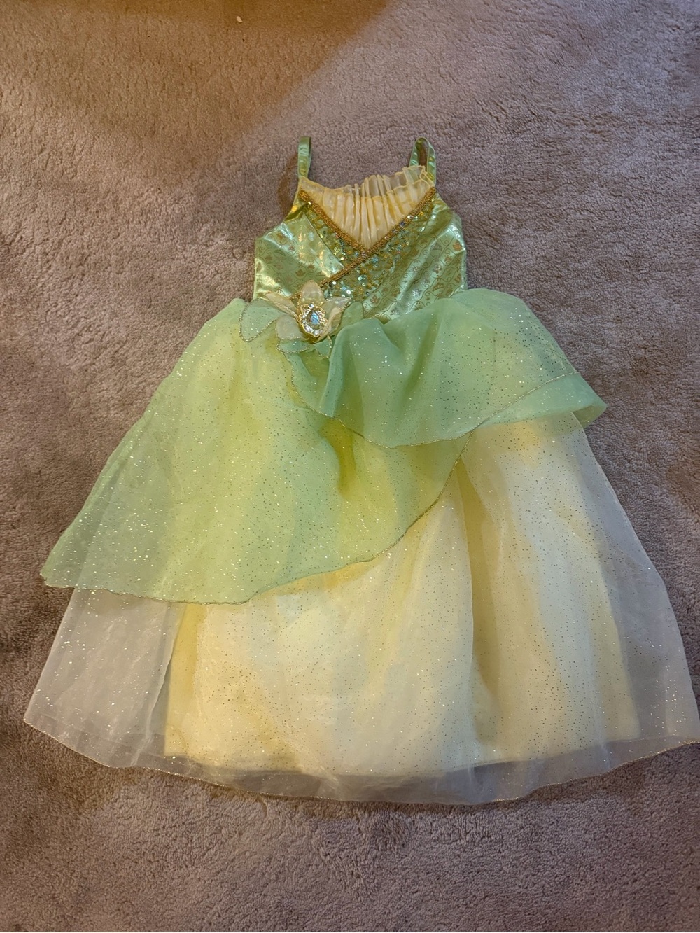 Green Tiana or Fairy Princess Kids Costume Dress